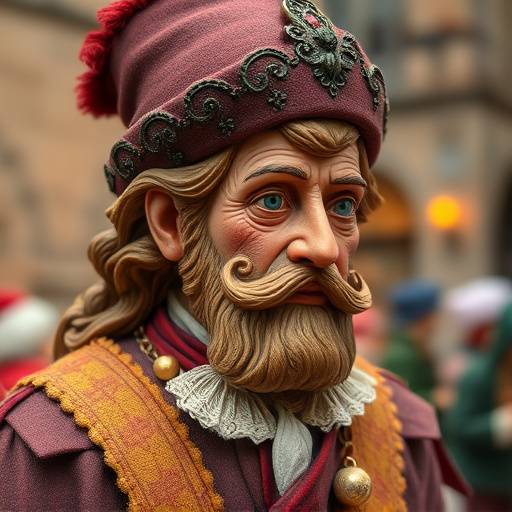 Detalle de un ninot representando a un personaje hist&oacute;rico en las Fallas